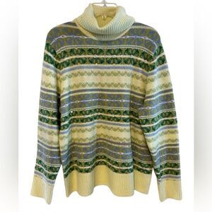 Style&Co Monaco Shamrock Lime Green Long Sleeve Turtleneck Sweater NWT